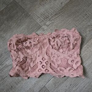 Free People Pink Lace Crop Top